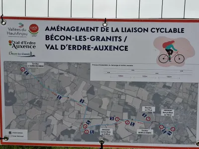 Près du Lion d'Angers. Les travaux de la liaison cyclable entre...