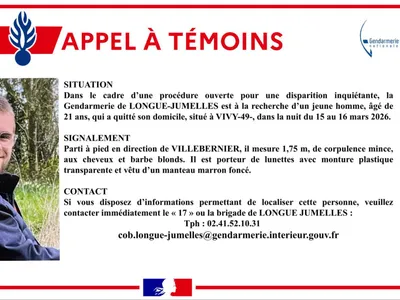 Vivy. Un appel à témoins lancé, après la disparition d'un jeune...