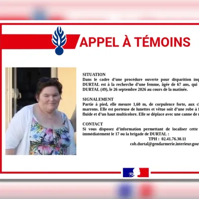 Disparition inquiétante dans le Maine-et-Loire : un appel à témoins...