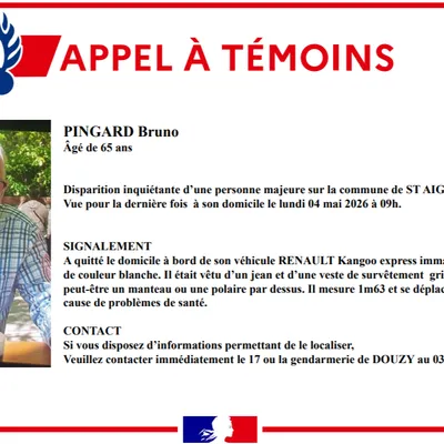 Disparition inquiétante : un homme de 65 ans est recherché dans les...