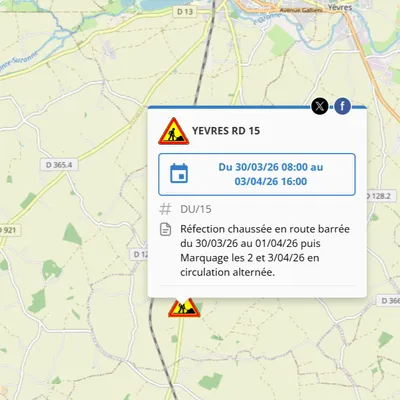 La route D15 fermée au trafic