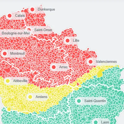 La qualité de l'air est mauvaise aujourd'hui, dans le Nord et le...