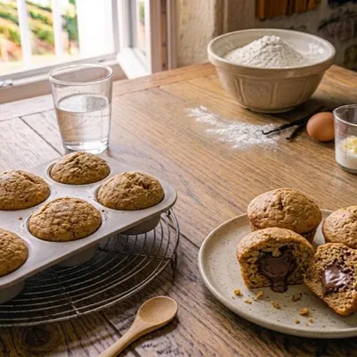 Muffins fourrés à la pâte à tartiner