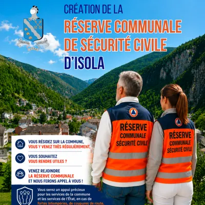 Isola recherche des bénévoles pour sa réserve communale de sécurité...