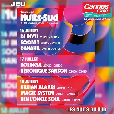 GAGNEZ DES PLACES POUR "LES NUITS DU SUD" A VENCE
