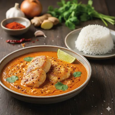 Cabillaud épicé au lait de coco