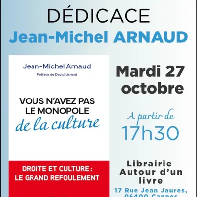Jean-Michel Arnaud dédicace son nouveau livre aujourd’hui à Cannes