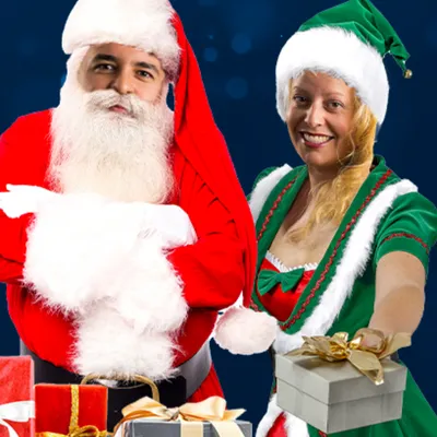 Le Père Nahel et son lutin Elise vous livrent vos cadeaux !