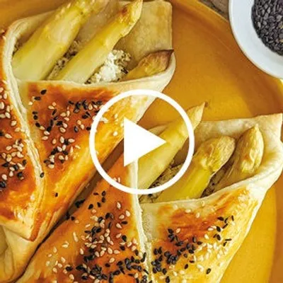 Feuilletés aux asperges blanches et ricotta