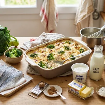 Gratin de dorade et brocoli