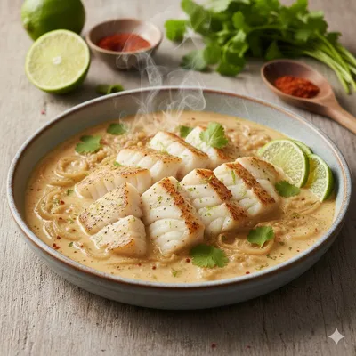 Cabillaud épicé au lait de coco