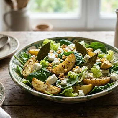 Salade tiède d'épinards et de pommes de terre au cumin