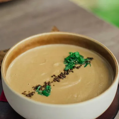 Velouté de châtaignes et champignons
