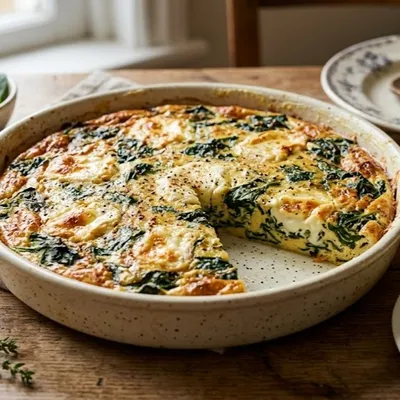 Quiche (sans pâte) chèvre et épinards