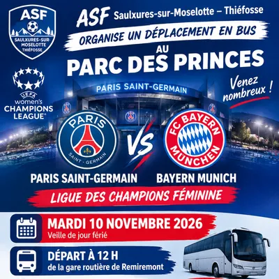 Ligue des champions féminine : un bus depuis les Vosges pour...