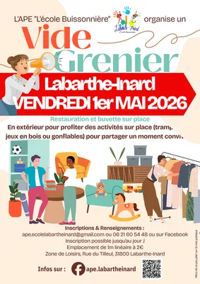 Vide-grenier de l’ape « l’école buissonnière » de labarthe-inard