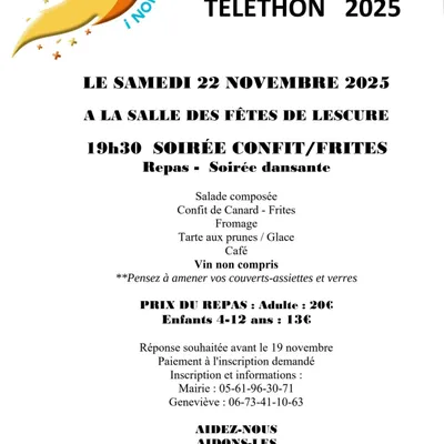 Soirée Téléthon 2025 à Lescure