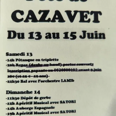 Cazavet en fête du 13 au 15 juin