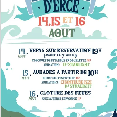 Ercé en fête : trois jours d’animations du 14 au 16 août