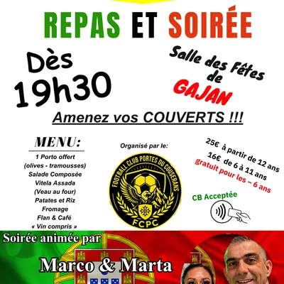 Gajan : repas portugais et soirée dansante le 14 novembre avec le...