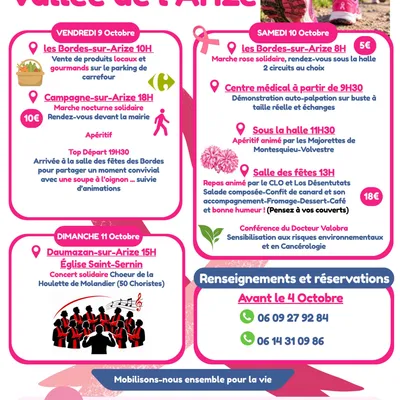 Octobre Rose : trois journées solidaires dans la vallée de l’Arize...