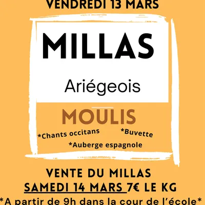 Vente de millas ariégeois organisée à Moulis