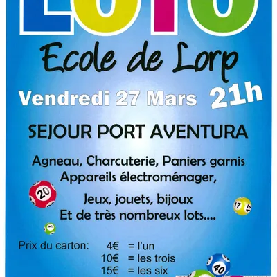 Grand loto de l’école de Lorp : une soirée conviviale et riche en lots