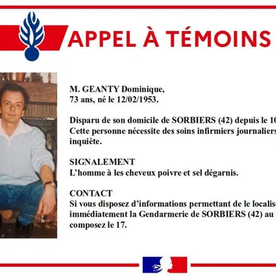 La gendarmerie de la Loire lance un appel à témoins pour retrouver...