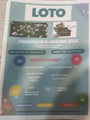 Loto association des cygnes du bois d'osier