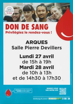 collecte don du sang Arques