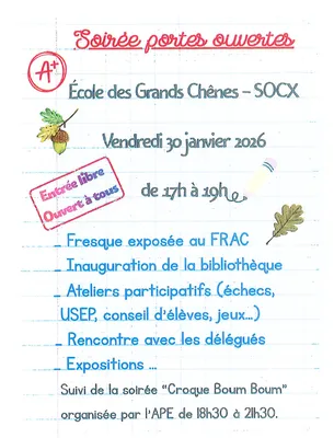 Portes ouvertes de l'école de SOCX 