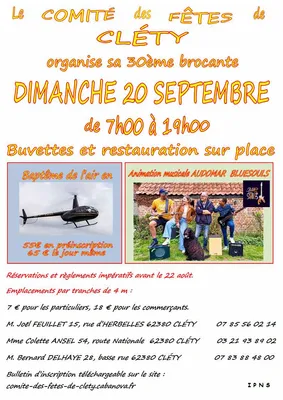 Brocante Braderie a Clety de 7 H a 19 H