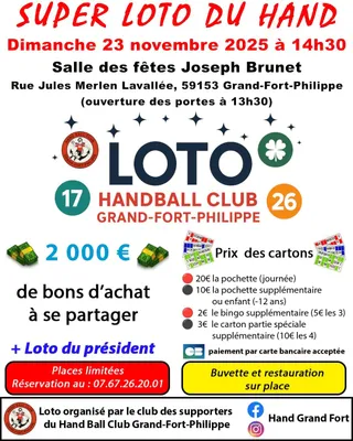 Loto du handball club de grand fort philippe