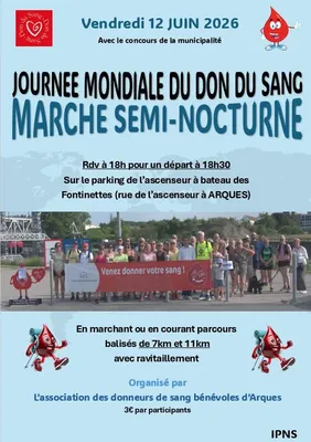 Marche semi nocturne pour la journée mondiale du don du sang