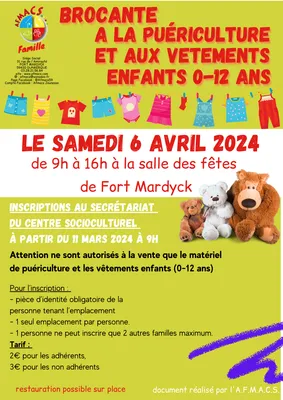 BROCANTE A LA PUERICULTURE ET AUX VETEMENTS ENFANT