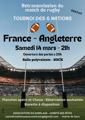 Retransmission match rugby FRANCE-ANGLETERRE