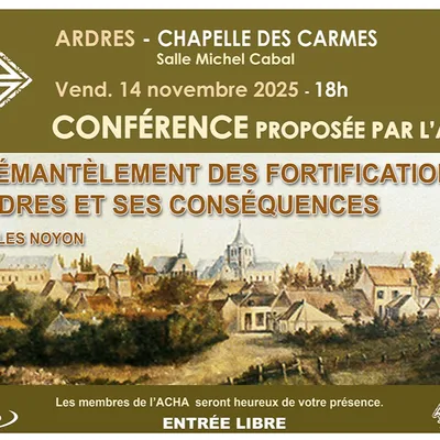 Ardres : Conférence ce vendredi 14 novembre à 18:00