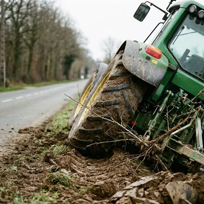 Ouve-Wirquin : un tracteur termine dans le fossé, le conducteur à...