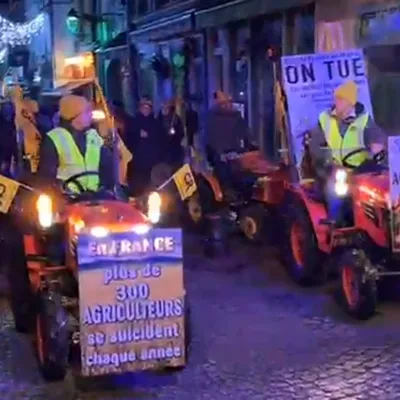Manifestation des agriculteurs, dépités, à Boulogne ce mardi soir