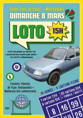 Loto solidaire au profit de l’association Les Petits Phénomènes :...