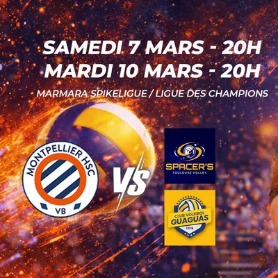 Vos places pour les prochains matchs du MHSC volley