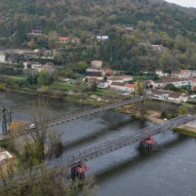 Crue du Lot : fermeture du pont provisoire sur la RD 45