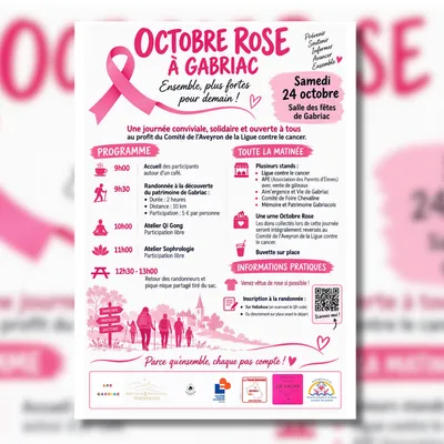 GABRIAC (12) : OCTOBRE ROSE A GABRIAC