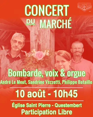 Concert du marché à Questembert : bombarde, voix et orgue