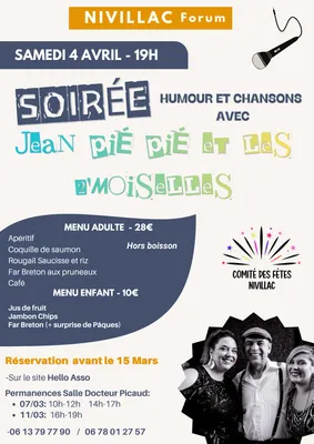  Soirée humour et chanson avec Jean Pié Pié et les 2’moiselles à...