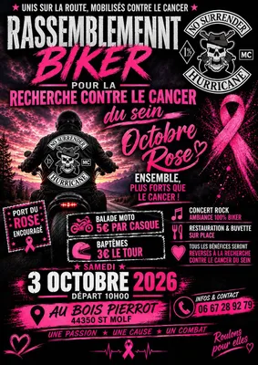 rassemblement motard pour octobre rose à saint-molf