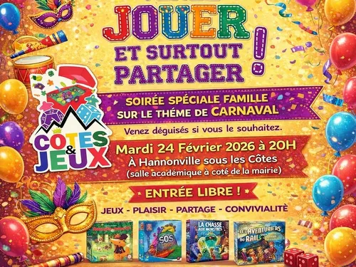 Meuse : Une soirée Jeux Spéciale Famille à Hannonville sous-les-côtes