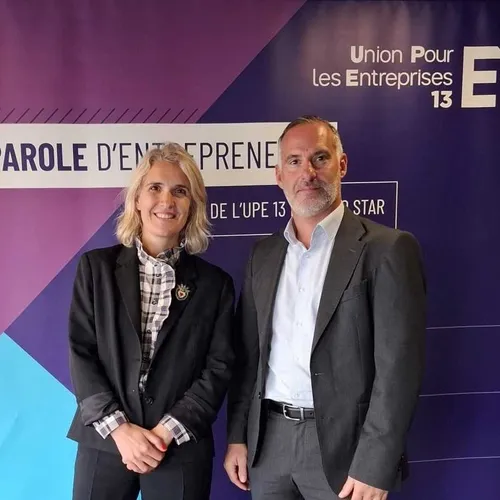 Hélène Mainguy et Marc Di Benedetto de BNP PARIBAS - Parole d'Entrepreneurs avec l'UPE13