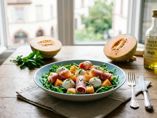 Salade de melon prosciutto et mozzarella