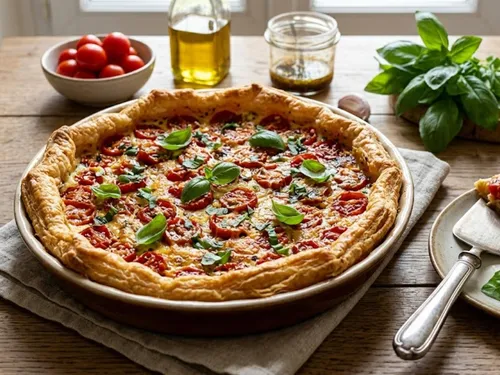 Tarte d'été aux tomates cerises